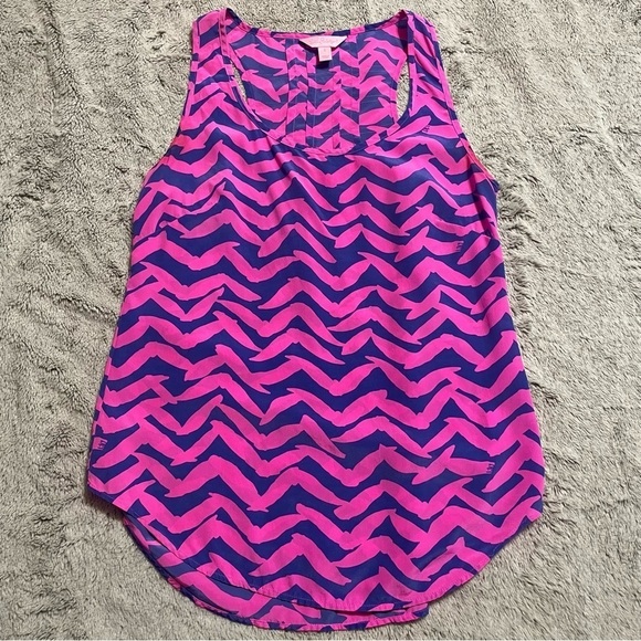 Lilly Pulitzer Cosmos Silk Purple and Pink Tank Top - Picture 5 of 6